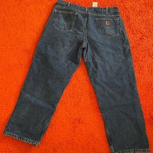 Carhartt blue Denim Jeans flannel lined men’s 42 inch waist x 30 inch inseam